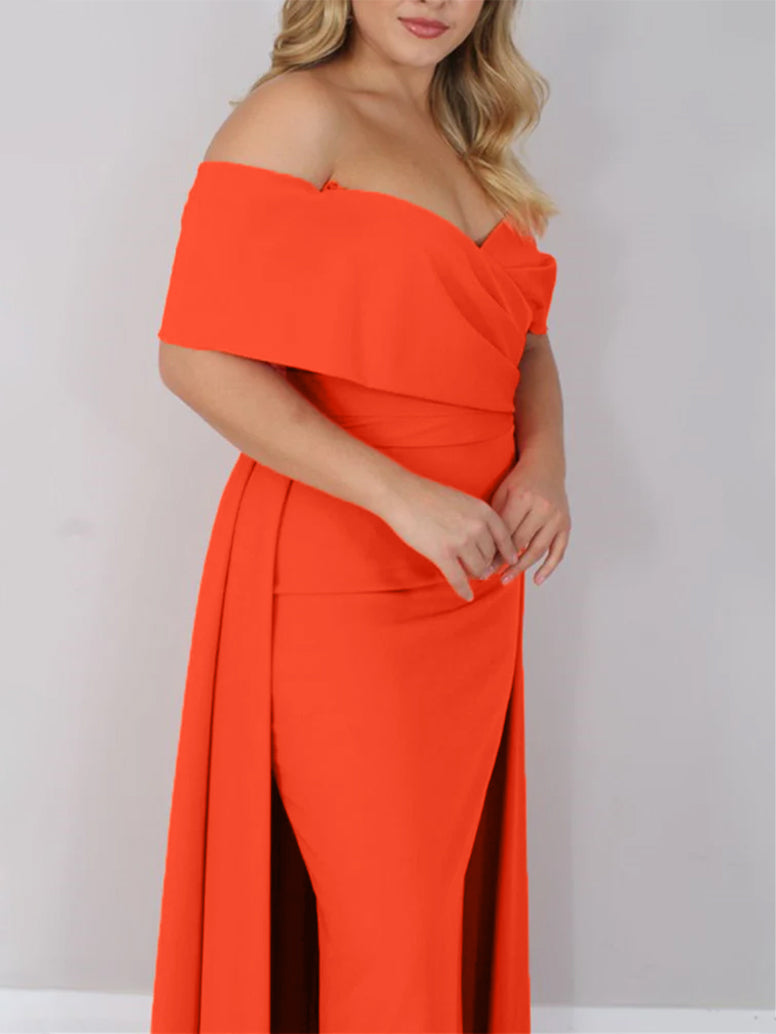 Off-the-Shoulder Ankle-Length A-Line Princess Gown for the Mother of the Bride