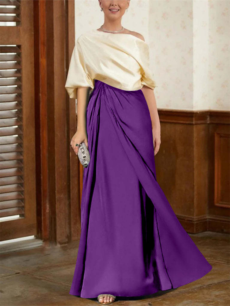 Mother of the Bride Cowl Neck A-Line Dresses with Half Sleeves