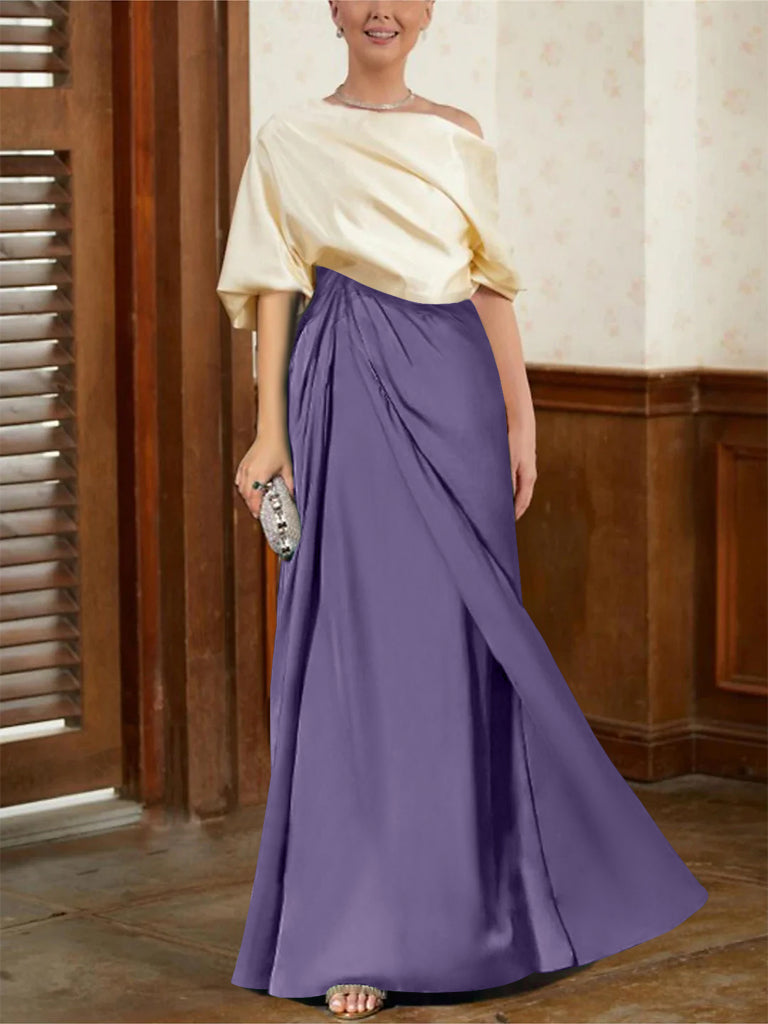 Mother of the Bride Cowl Neck A-Line Dresses with Half Sleeves