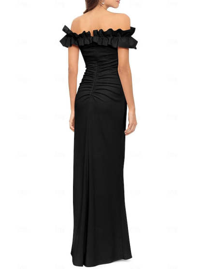 Floor-Length Off-the-Shoulder A-Line/Princess Wedding Guest Dresses