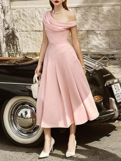 Sleeveless Tea-Length A-Line/Princess Wedding Guest Dresses
