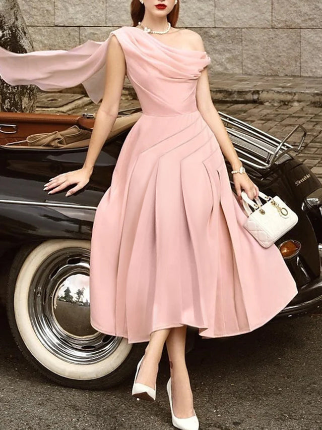 Sleeveless Tea-Length A-Line/Princess Wedding Guest Dresses