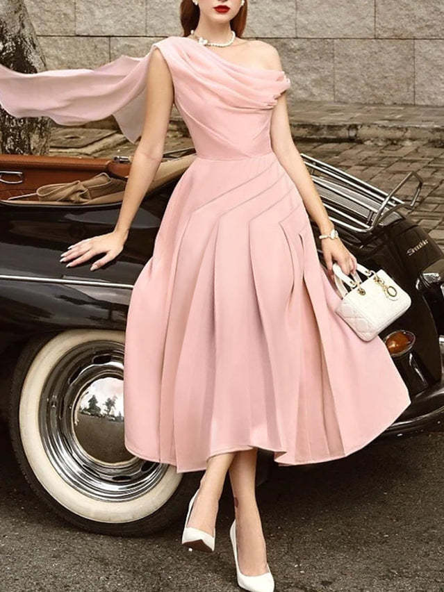 Sleeveless Tea-Length A-Line/Princess Wedding Guest Dresses