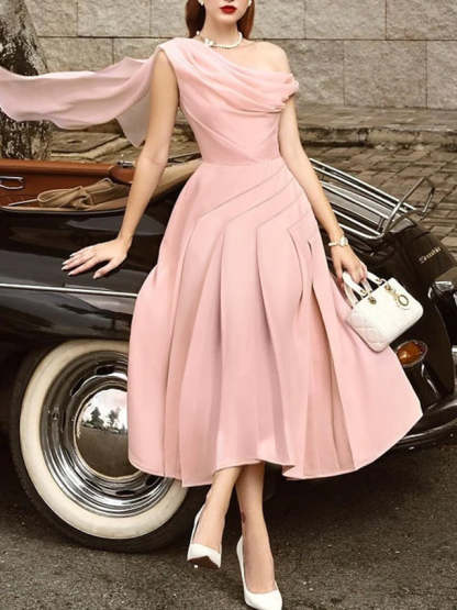 Sleeveless Tea-Length A-Line/Princess Wedding Guest Dresses