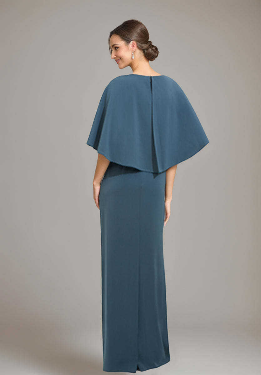 Scoop Neck Sheath/Column Dress for Mother of the Bride & Groom with Appliques and Beadings