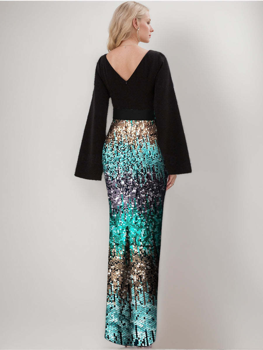 Retro Floor-Length Trumpet/Mermaid Gown with Belt for Mothers of the Bride & Groom