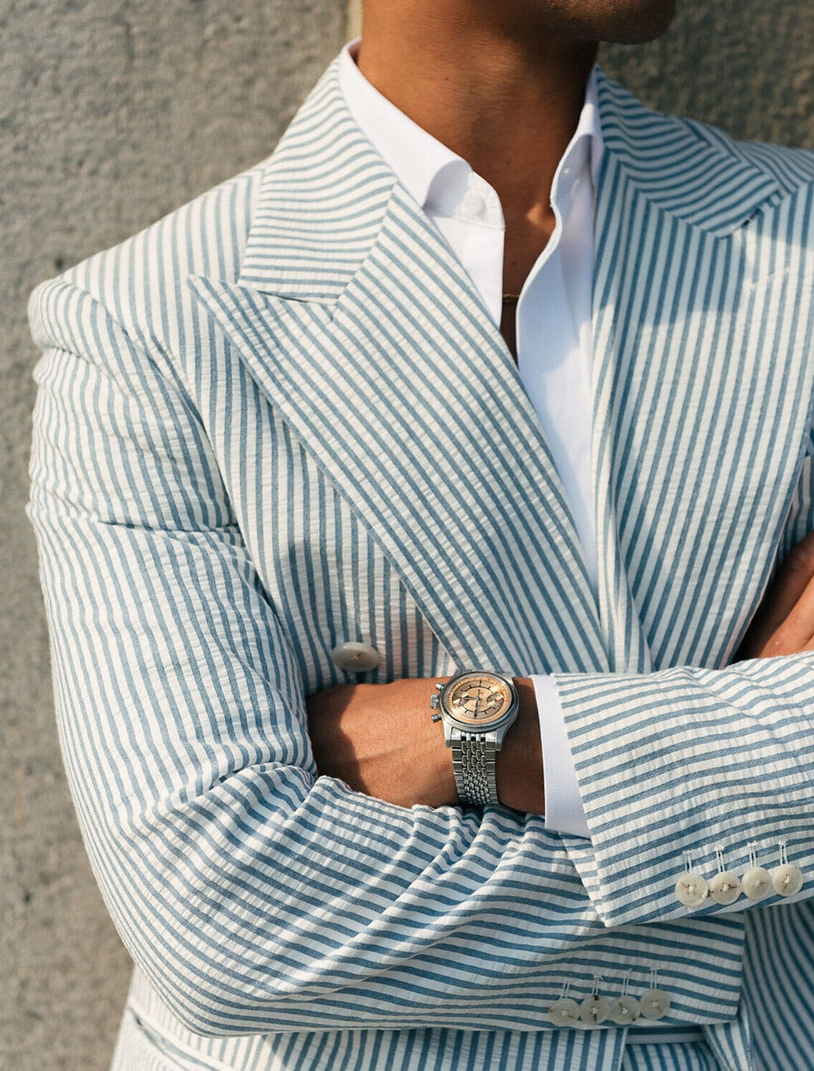 Double Breasted Six-Button Men's Wedding Suit In Tailored Fit