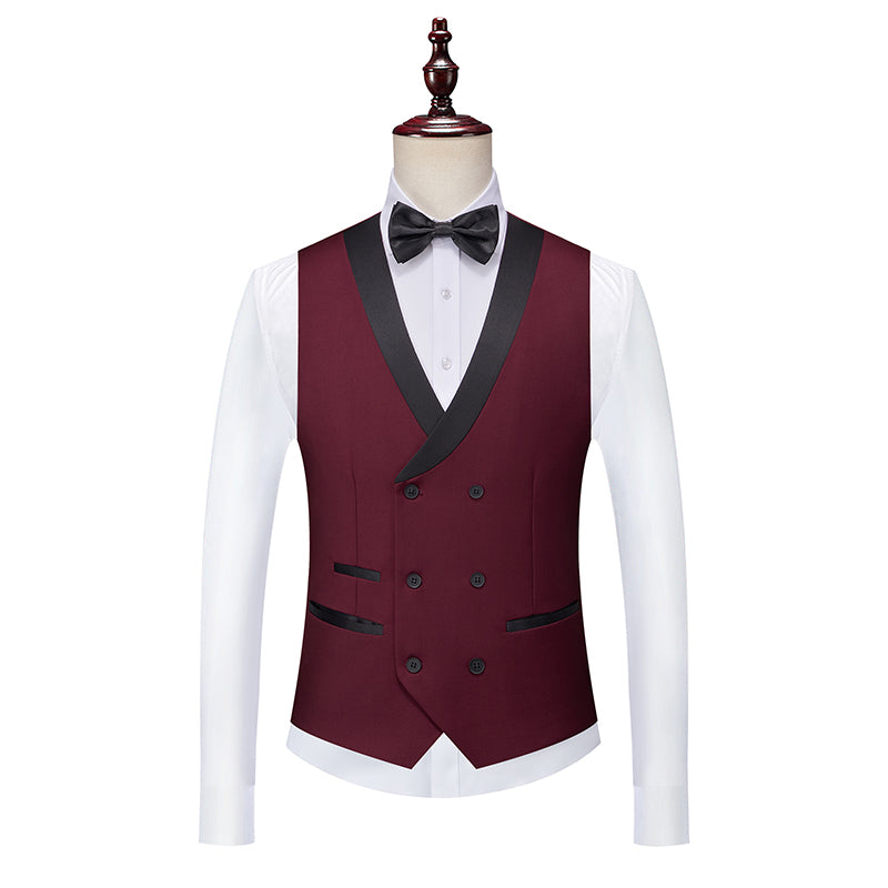 Men's Tailored Fit Single Breasted One-Button 3-Piece Wedding Suits In Burgundy Green Pink Red Blue And White-BMbridal.UK