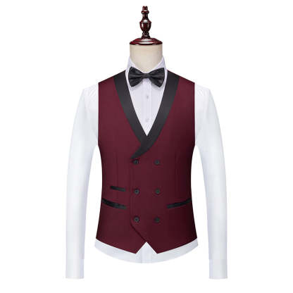 Men's Tailored Fit Single Breasted One-Button 3-Piece Wedding Suits In Burgundy Green Pink Red Blue And White-BMbridal.UK