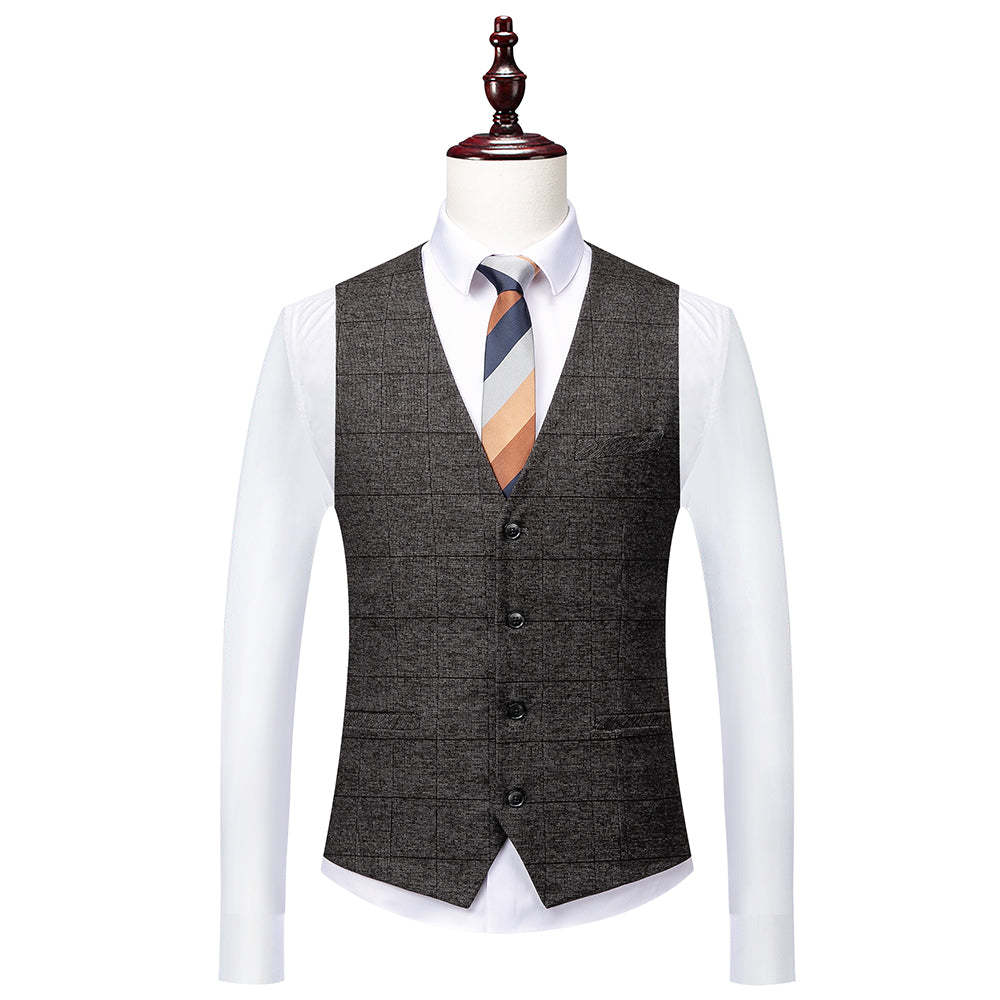 Men's Plaid Wedding Suit In Tailored Fit With Single Breast And Two Buttons