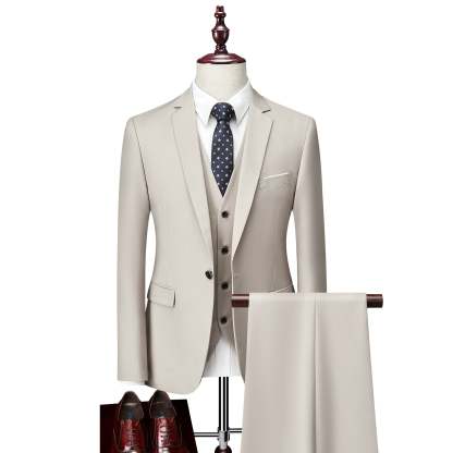 Men's Tailored Fit Single Breasted One-Button 3-Piece Wedding Suits In Burgundy White Ivory Gray And Blue-BMbridal.UK