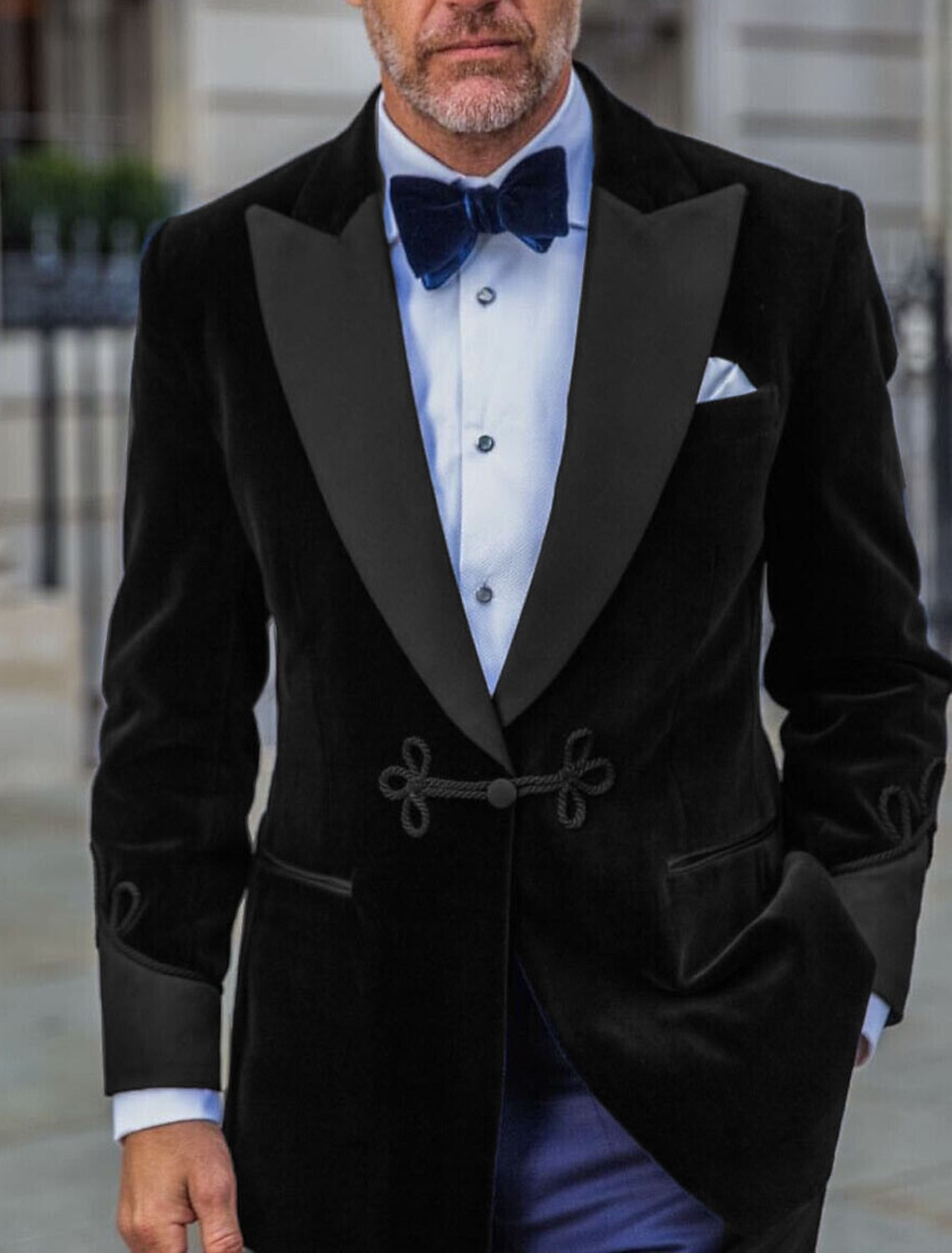 Men's Tailored Fit Single Breasted One-Button Velvet Formal Jacket In Green Red Blue Pink And Purple