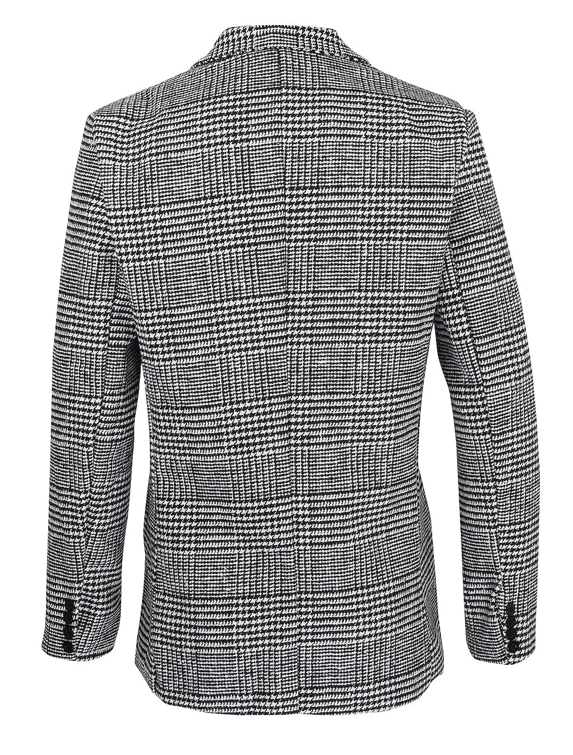 Men's Casual Houndstooth Jacket With Tailored Fit And Two-Button Single Breast
