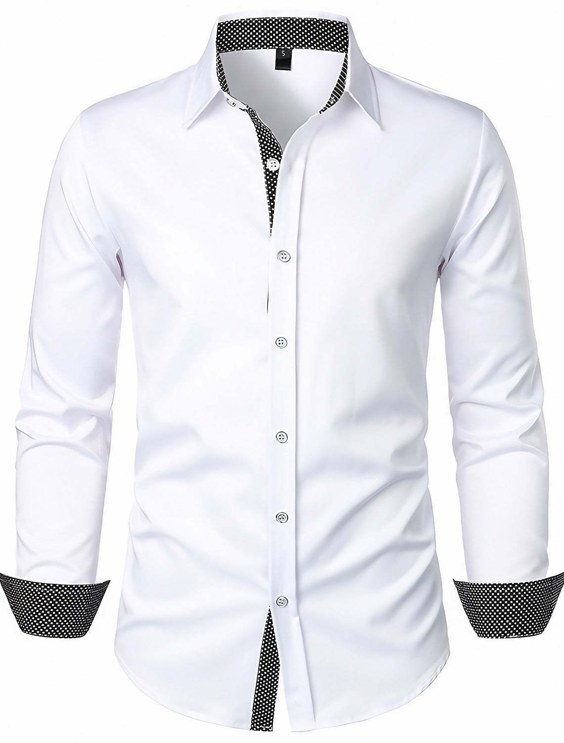 Classic Solid Color Long Sleeve Shirt For Men In White Red And Black