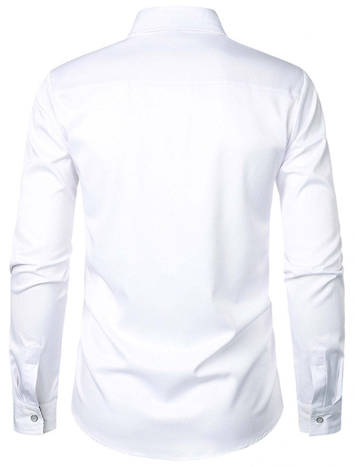 Classic Solid Color Long Sleeve Shirt For Men In White Red And Black
