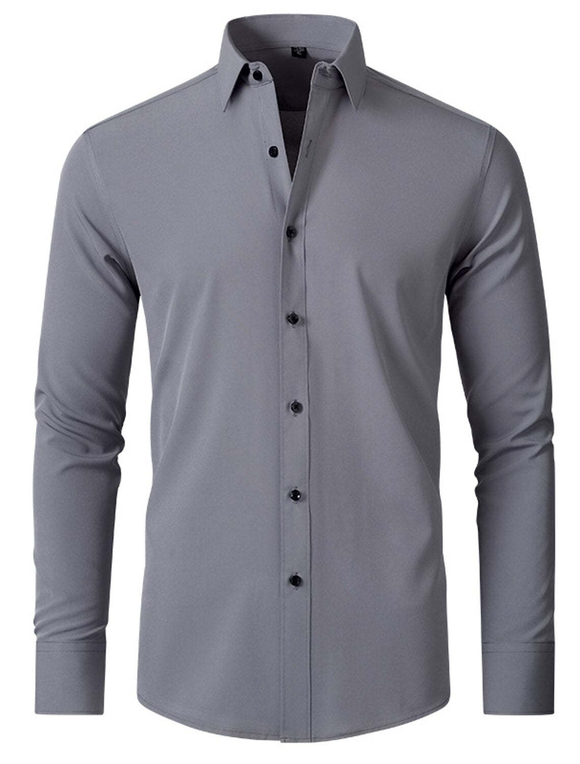 Classic Solid Color Shirt For Men In White Red Black Purple And Pink With Long Sleeves