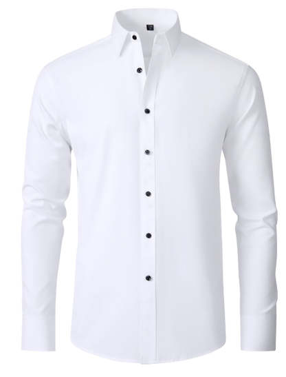 Classic Solid Color Shirt For Men In White Red Black Purple And Pink With Long Sleeves