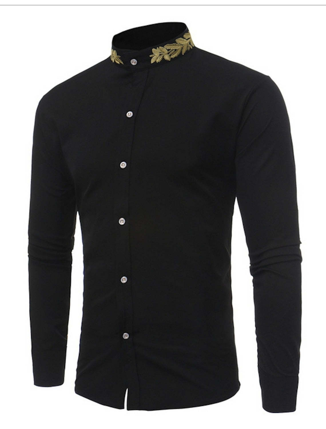 Men's Long Sleeve Casual Shirt In White Burgundy And Black
