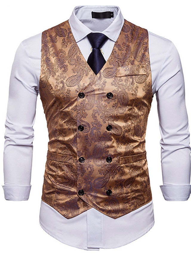Double Breasted Vest For Men With Extra Buttons
