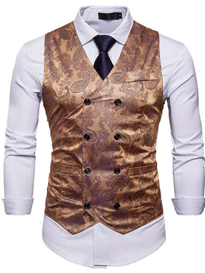 Double Breasted Vest For Men With Extra Buttons