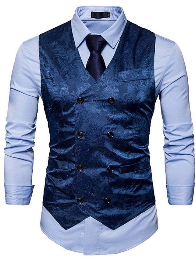 Double Breasted Vest For Men With Extra Buttons