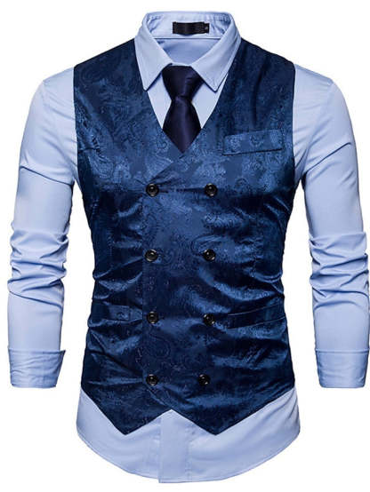 Double Breasted Vest For Men With Extra Buttons