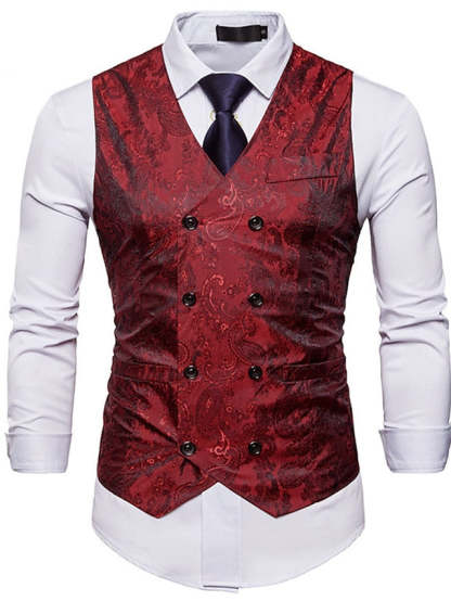Double Breasted Vest For Men With Extra Buttons