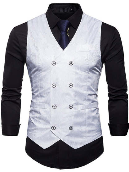 Double Breasted Vest For Men With Extra Buttons