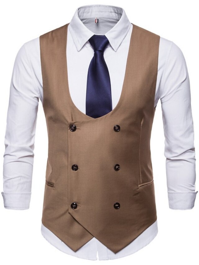Double Breasted Six-Button Vest For Business Men