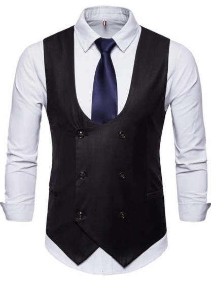 Double Breasted Six-Button Vest For Business Men