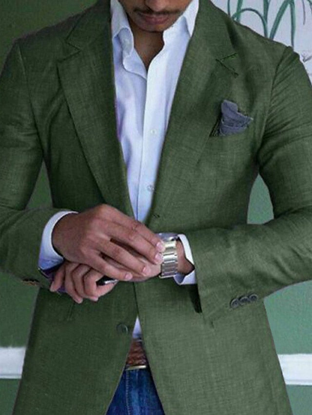 Single-Breasted Two-Button Blazer Jacket With A Tailored Fit For Men