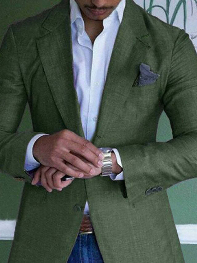 Single-Breasted Two-Button Blazer Jacket With A Tailored Fit For Men
