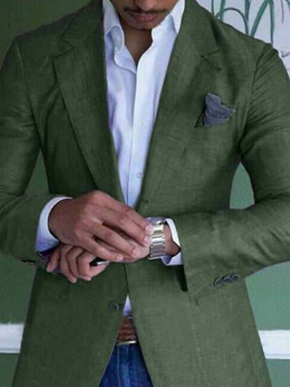 Single-Breasted Two-Button Blazer Jacket With A Tailored Fit For Men