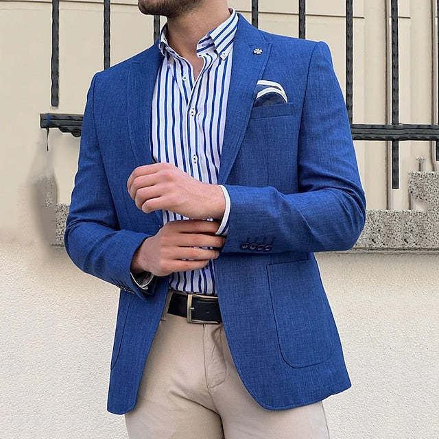 Tailored Fit Single-Breasted Casual Blazer For Men With One Button