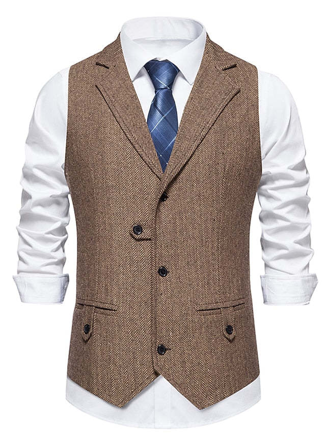 Single-Breasted Three-Button Vest For Professional Men