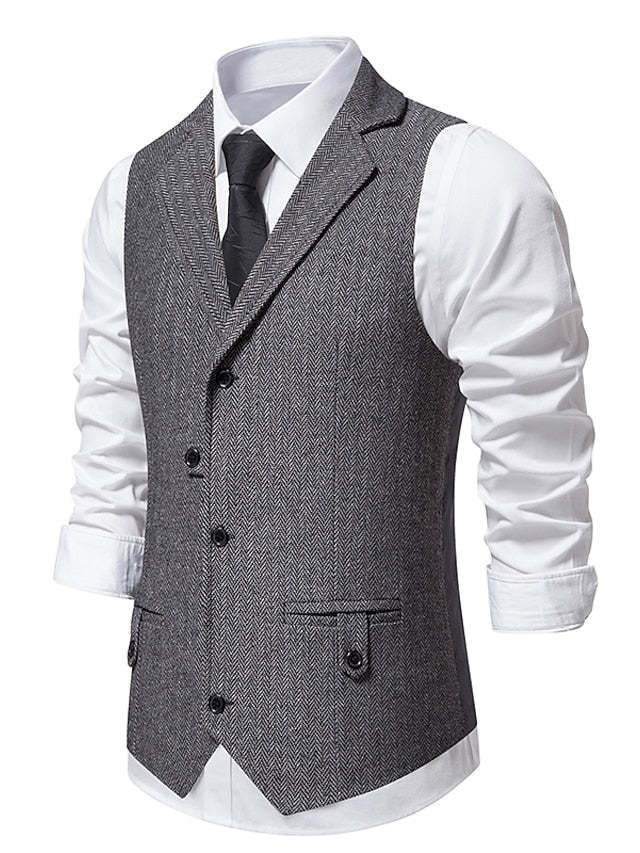Single-Breasted Three-Button Vest For Professional Men