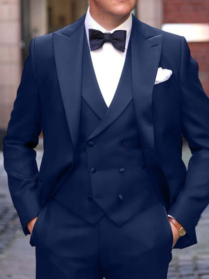 Single-Button Tailored Fit 3-Piece Wedding Suit For Men
