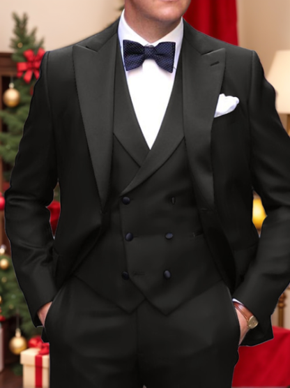 Single-Button Tailored Fit 3-Piece Wedding Suit For Men