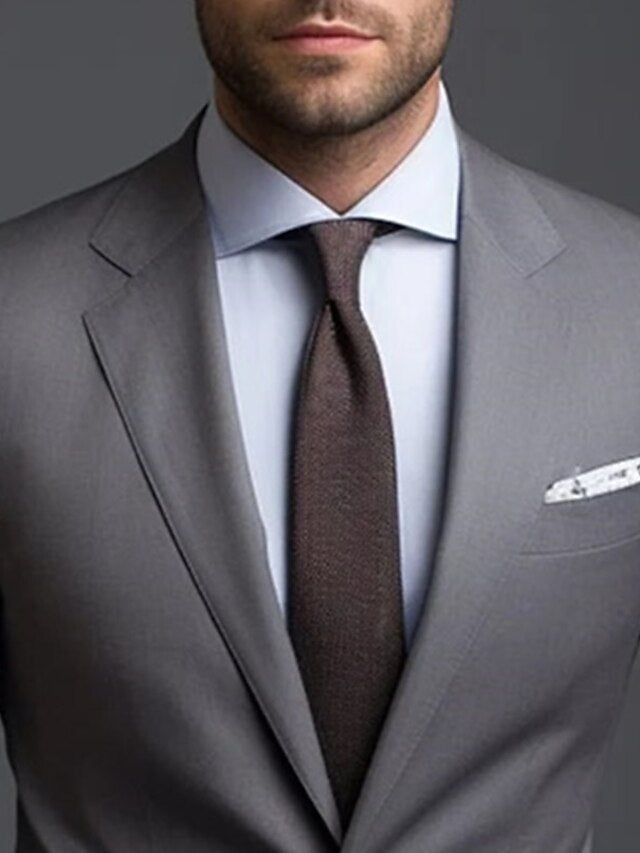 Two-Button Single-Breasted Tailored Men's Wedding Suit Set