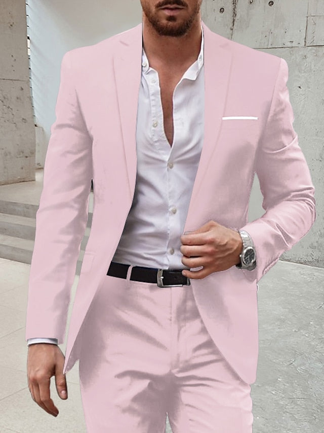 Single-Button Tailored Men's Wedding Suit In Two Pieces