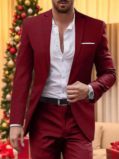 Single-Button Tailored Men's Wedding Suit In Two Pieces
