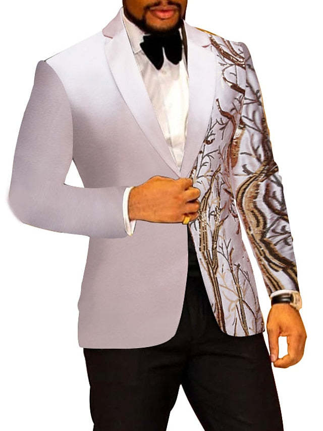 Single-Button One-Breasted Two-Piece Party Suit For Men Standard Fit