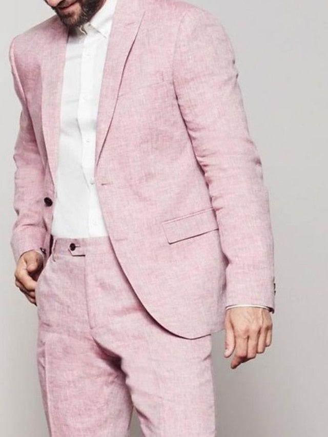 Two-Button Single Breasted Tailored Fit Wedding Suit For Men