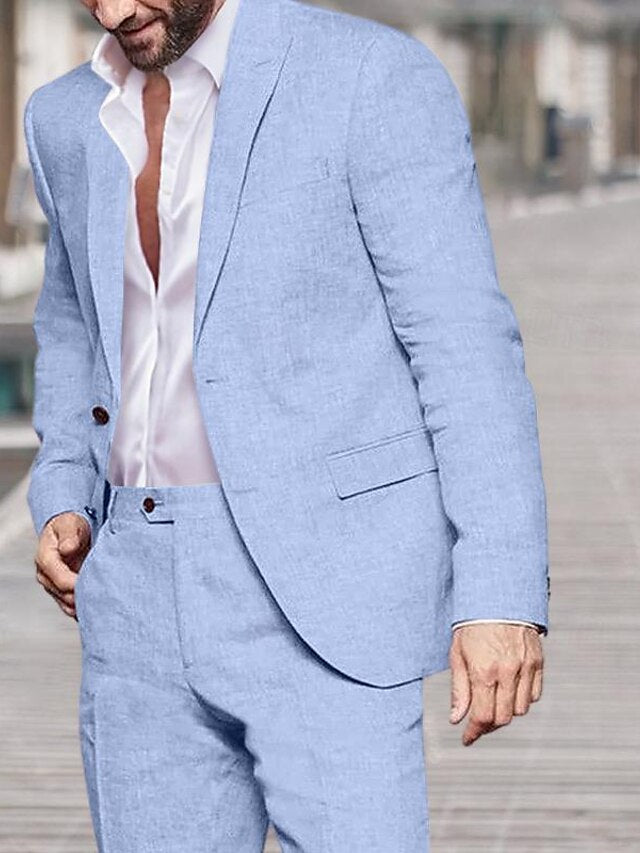 Two-Button Single Breasted Tailored Fit Wedding Suit For Men
