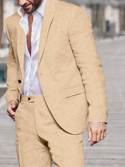 Two-Button Single Breasted Tailored Fit Wedding Suit For Men