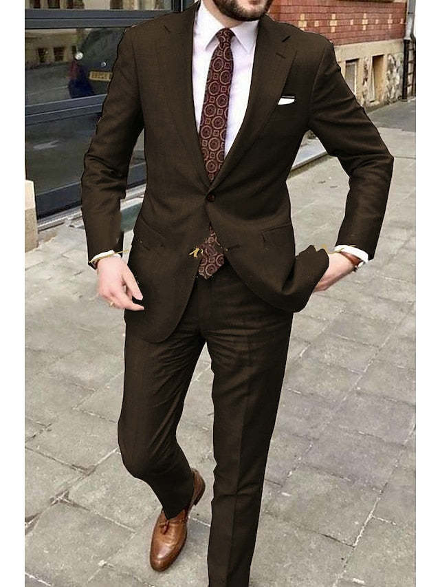 Two-Button Single Breasted Tailored Fit Wedding Suit For Men