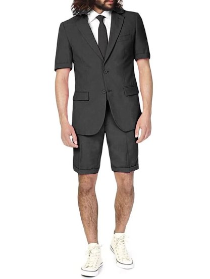 Two-Piece Linen Suit For Men Tailored Fit With Single Breasted Two-Button Design