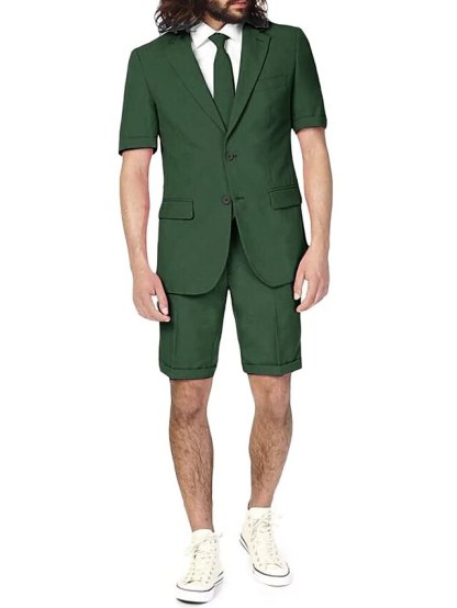 Two-Piece Linen Suit For Men Tailored Fit With Single Breasted Two-Button Design
