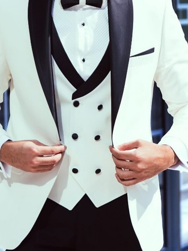 Single-Button Tailored Fit 3-Piece Wedding Suit For Men