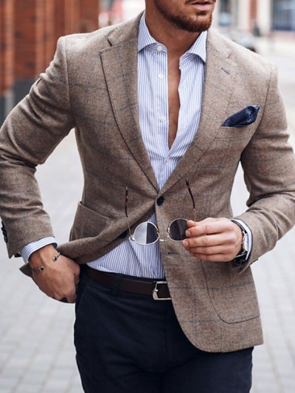 Single-Button Tailored Fit Jacket For Men